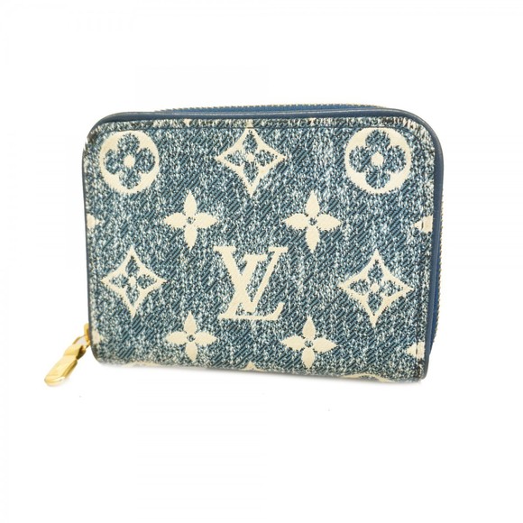 Louis Vuitton Jacquard Denim Zippy Monogram Coin Marine - Picture 1 of 8